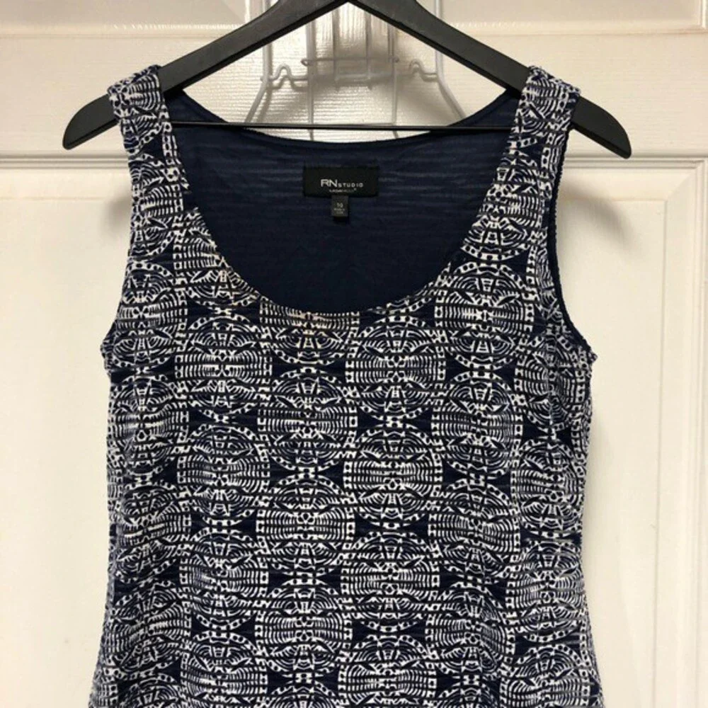 RNStudio by Ronni Nicole Blue and White Sleeveless Maxi Sundress